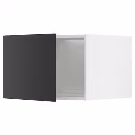 METOD Верхний шкаф д/холодильн/морозильн - белый/Nickebo матовый антрацит 60x40 см