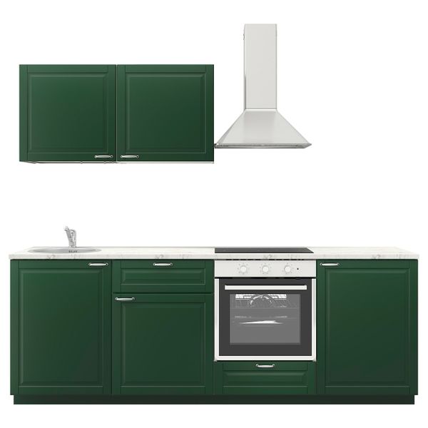 Кухня, белый/Будбин зеленый 240x60x208 см IKEA METOD МЕТОД 994.469.93 - фото 2