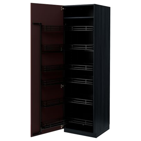Высокий шкаф с выдвижным модулем, 60x60x200 cm IKEA METOD МЕТОД 694.721.15