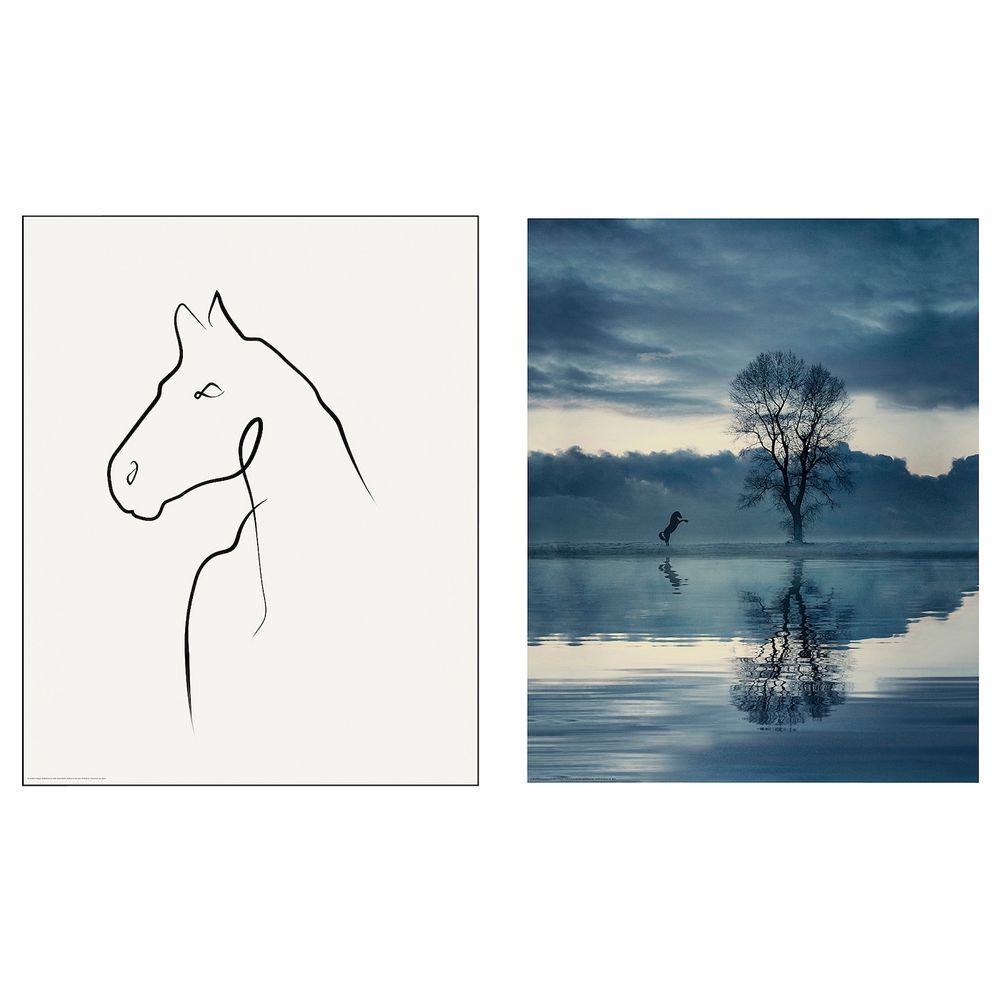 Постер, Рисунок лошади 40x50 см IKEA BILD БИЛЬД 504.955.79 - фото 1