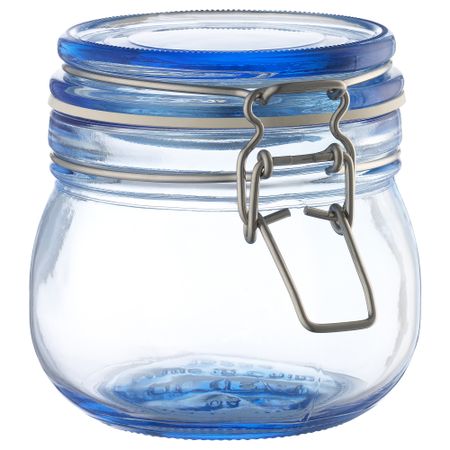 Банка с крышкой КОРКЕН, синий (0.5 л)