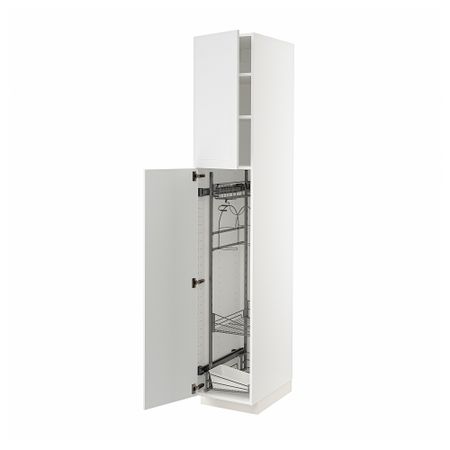 Высокий шкаф с отделением для аксессуаров для уборки, 40x60x220 cm IKEA METOD МЕТОД 094.553.45