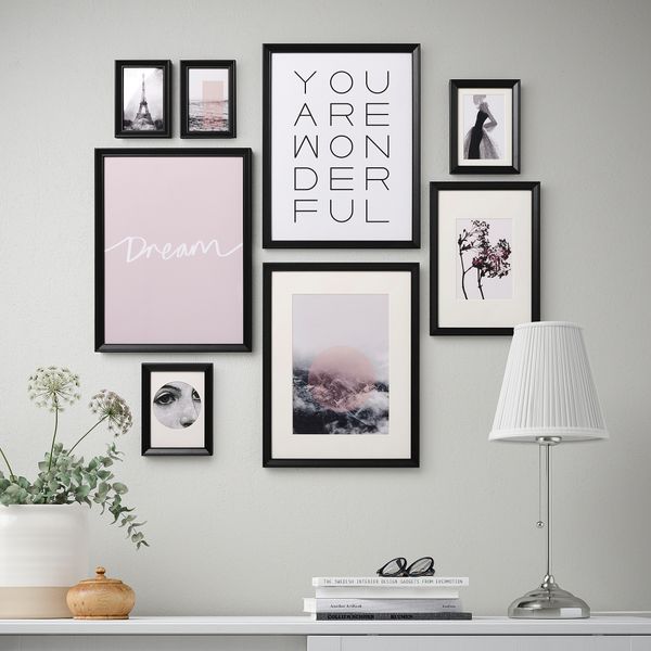 Рама с постером, 8 предм., you are wonderful IKEA KNOPPÄNG 705.181.60 - схема-чертеж с размерами