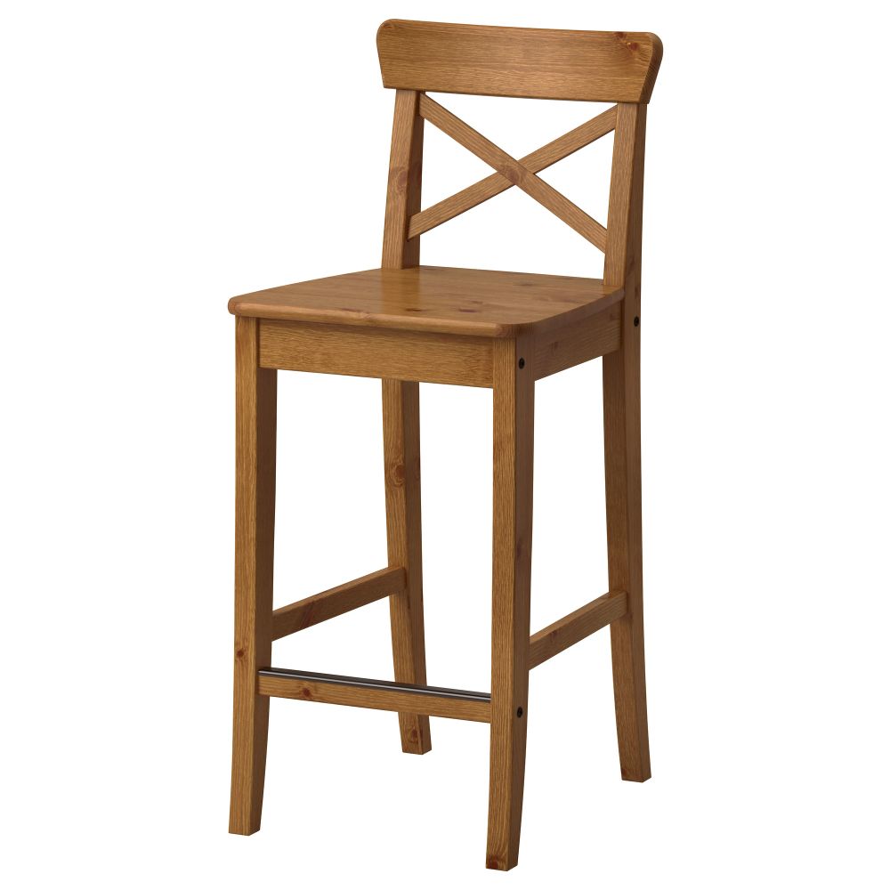 Стул барный ИНГОЛЬФ, морилка,антик - фото 1