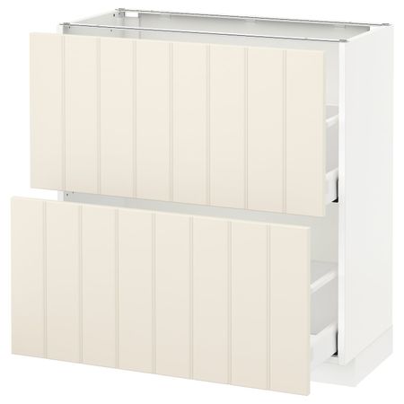 Напольный шкаф с 2 ящиками, белый/Хитарп белый с оттенком 80x37 см IKEA METOD МЕТОД / MAXIMERA МАКСИМЕРА 092.307.18