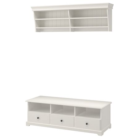 Шкаф для ТВ, комбинация, белый 145x49 см IKEA LIATORP ЛИАТОРП 892.440.47