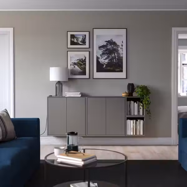 EKET Комбинация настенных шкафов - темно-серый 175x35x70 см - фото 2