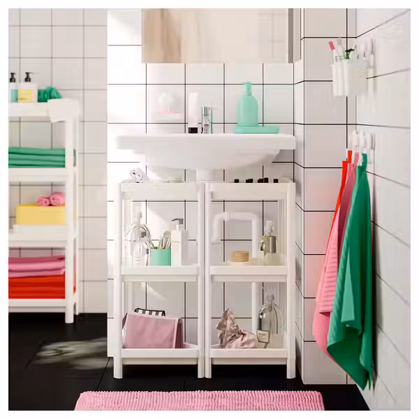 VESKEN Стеллаж угловой - белый 33x33x71 см - схема-чертеж с размерами