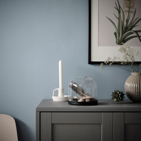 Стеклянный клош на подставке, прозрачное стекло/черный 16 см IKEA SKÖNJA СКЁНЬЯ 104.976.84 - фото 2