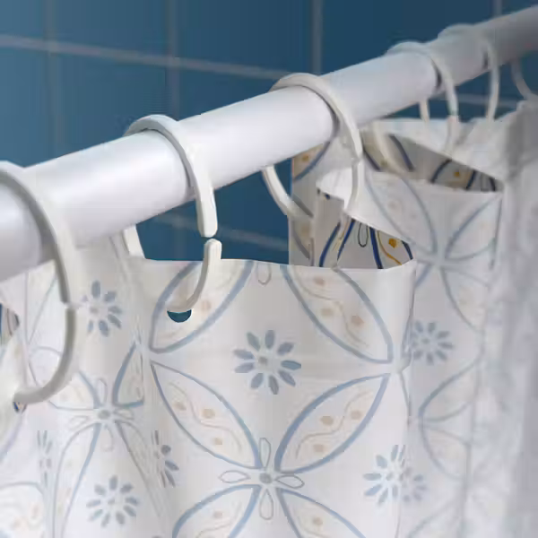 DOCKBÅT ДОККБОТ Штора для ванной - белый/разноцветный 180x200 см - схема-чертеж с размерами