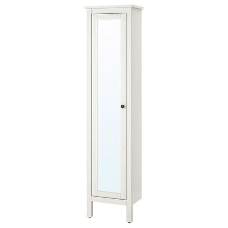 HEMNES Высокий шкаф с зеркальной дверцей - белый 49x31x200 см