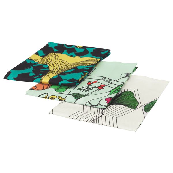 Полотенце кухонное АНВЭНДБАР, различные орнаменты бирюзовый, голубой (50x70 см) - схема-чертеж с размерами