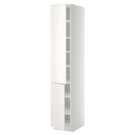 Высокий шкаф с полками, 2 дверцы, белый/Веддинге белый 40x60x220 см IKEA METOD МЕТОД 494.470.37