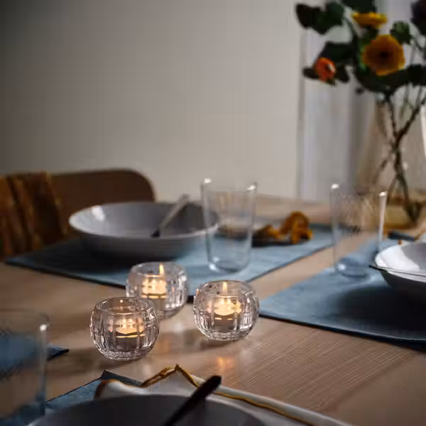 FRÖJDA ФРЁЙДА Подсвечник для греющей свечи - прозрачное стекло 6 см - фото 5