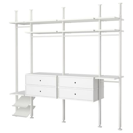 Гардероб, комбинация, белый 262x51x222-350 см IKEA ELVARLI ЭЛВАРЛИ 392.039.78