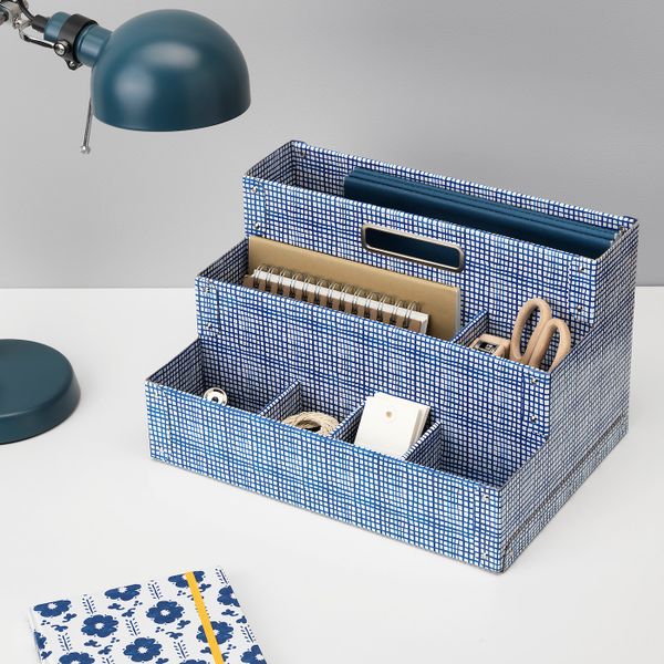 Подставка для канцелярских принадлежн, белый, синий, 35x21 см IKEA ФЬЕЛЛА 804.323.40 - фото 5