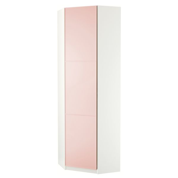 Гардероб угловой ПАКС, белый, Мерокер светло-розовый - схема-чертеж с размерами