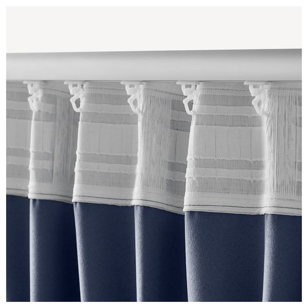 Гардины, блокирующие свет, 1 пара ВЕРНА, темно-синий (145x300 см) - фото 2