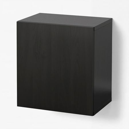 BESTÅ Комбинация настенных шкафов - черно-коричневый/Lappviken 60x42x64 см