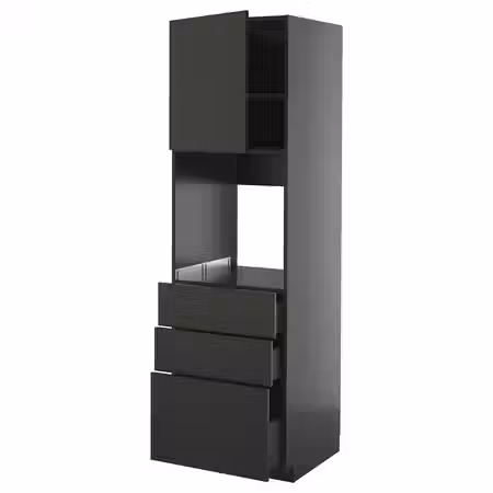 METOD / KNIVSHULT Высокий шкаф д/духовки/дверь/3ящика