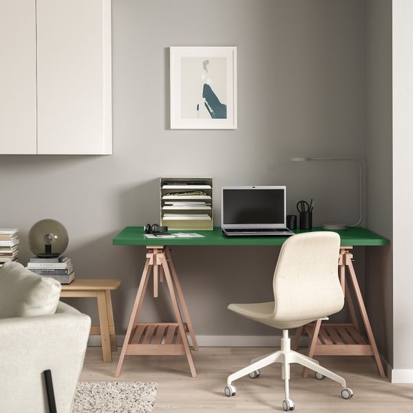 Стол, зеленый/бук 150x75 см IKEA LINNMON ЛИННМОН / FINNVARD ФИНВАРД 193.360.74 - схема-чертеж с размерами