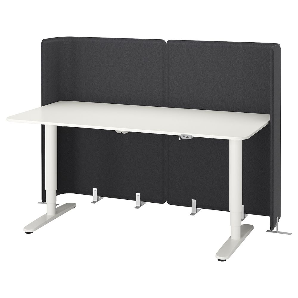 Стол-трансформер для приемной, белый 160x80 120 см IKEA БЕКАНТ 692.786.89 - фото 1