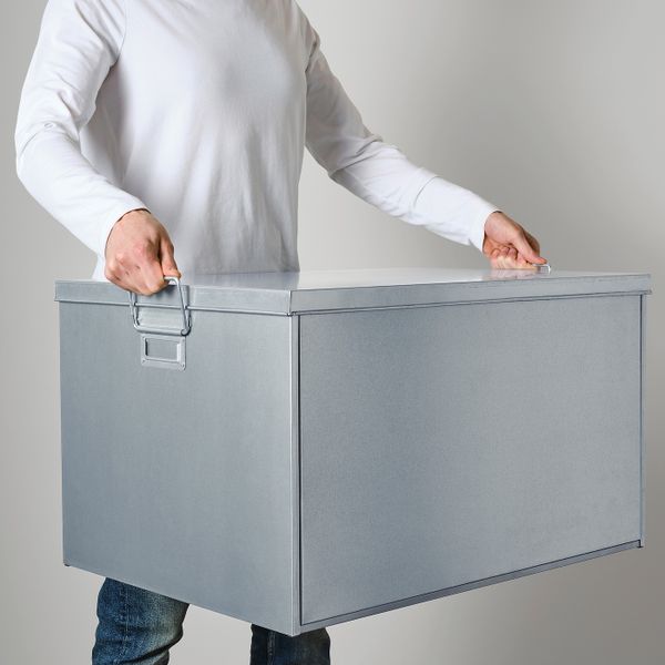 Коробка с крышкой, оцинковка, 50x70x40 см IKEA ОМБЮТЕ 504.466.40 - фото 3