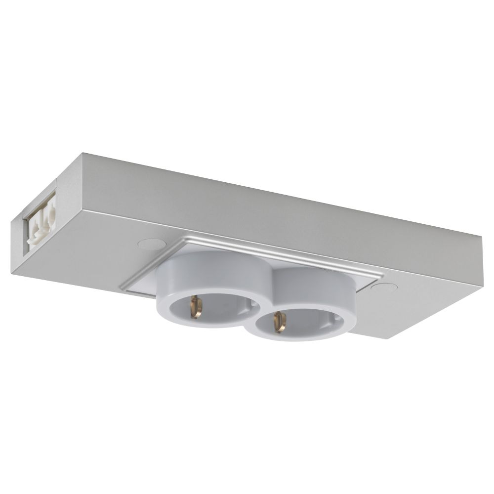 2-местный блок с USB-портом УТРУСТА, цвет алюминия - фото 1