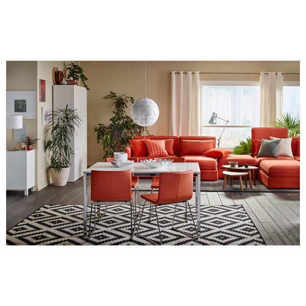 Стул БЕРНГАРД, хромированный, Мьюк оранжевый - схема-чертеж с размерами