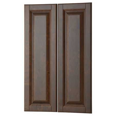 Дверца для напольного углового шкафа, 2 штуки ДАЛАРНА, темно-коричневый (25x80 см)