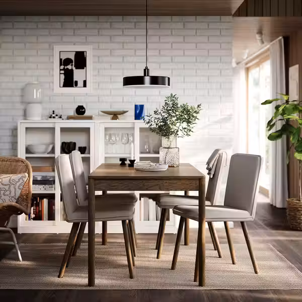 TONSTAD Стул - фридтуна светло-бежевый/коричневый под дуб - фото 2