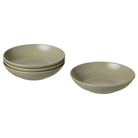 Тарелка глубокая, матовая поверхность зеленый 19 см IKEA FÄRGKLAR ФЭРГКЛАР 804.781.73