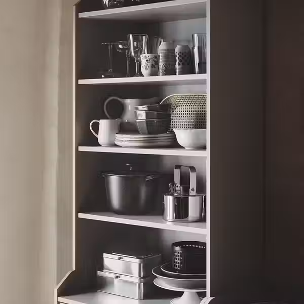 HAUGA Шкаф высокий,2дверный - серый 70x199 см - фото 7