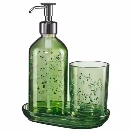 GROSSJÖN ГРОСШЁН Набор для ванной,3 предмета - зеленый