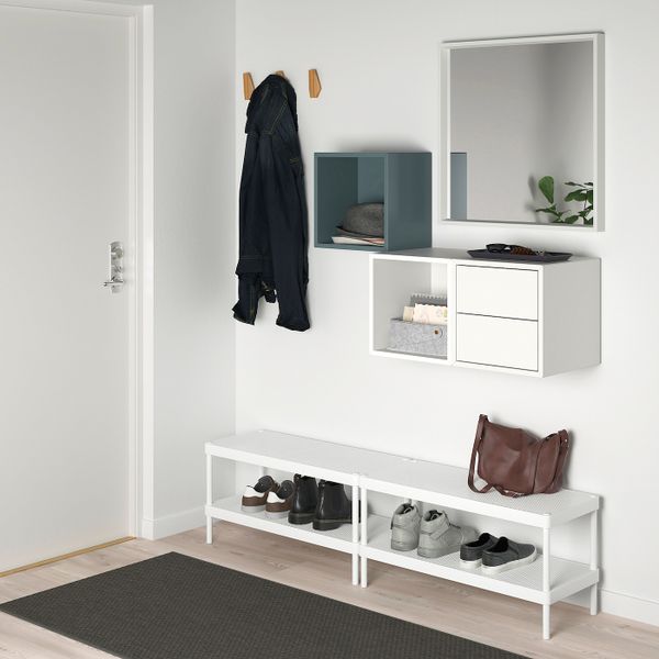 Комбинация для хранения, серо-бирюзовый/белый 105x35x70 см IKEA EKET ЭКЕТ 293.860.68 - фото 2
