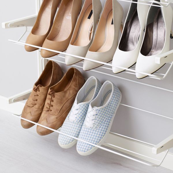 Настенная шина, полки, вешалка для/брюк, белый 189x41x197 см IKEA АЛЬГОТ 492.765.87 - схема-чертеж с размерами