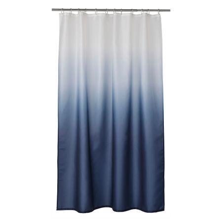Штора для ванной, 180x200 см, белый, темно-синий IKEA NYCKELN НЮККЕЛЬН 304.938.64