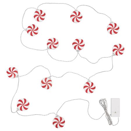 Гирлянда, 12 светодиодов, с батарейным питанием белый, красный IKEA СТРОЛА 904.441.49
