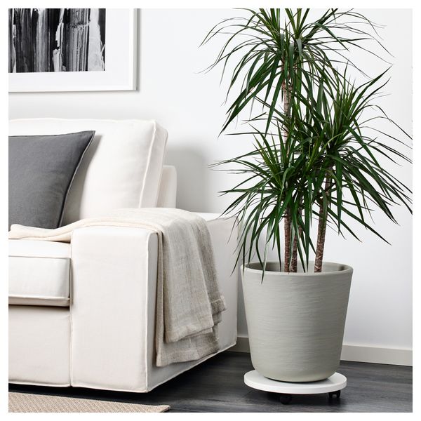 Кашпо ОСТЛИГ, д/дома/улицы, серый (30 см) - схема-чертеж с размерами