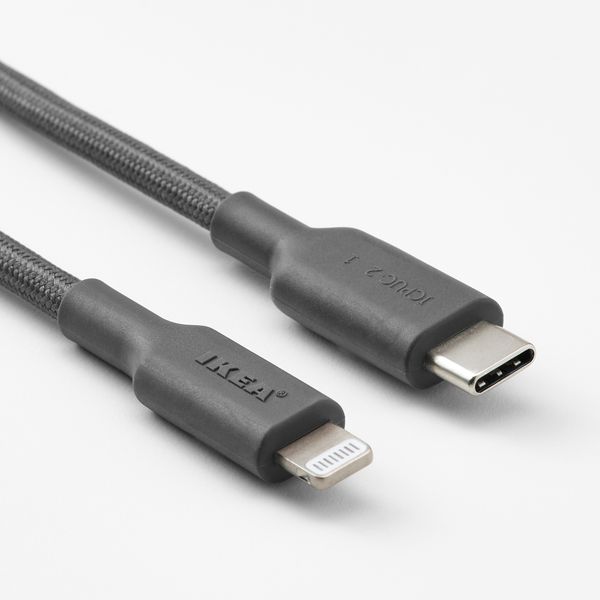 Кабель USB-C–lightning, темно-серый, 1.5 м IKEA LILLÅNGEN ЛИЛЛОНГЕНHULT ЛИЛЛЬХУЛЬТ 605.281.45 - фото 3