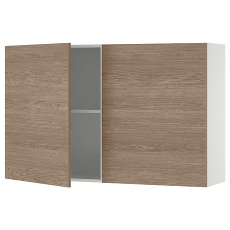 Навесной шкаф с дверями, под дерево/серый 120x75 см IKEA KNOXHULT КНОКСХУЛЬТ 803.485.63