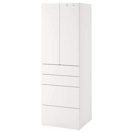 Гардероб, белый белый/с 4 ящиками 60x57x181 см IKEA SMÅSTAD СМОСТАД 993.958.61