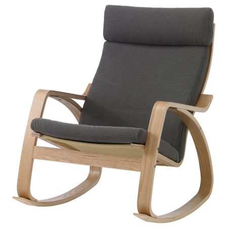 Кресло-качалка ПОЭНГ, дубовый шпон, Финнста серый