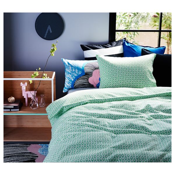 Пододеяльник и 1 наволочка РЁДВЕД, белый, зеленый - фото 2