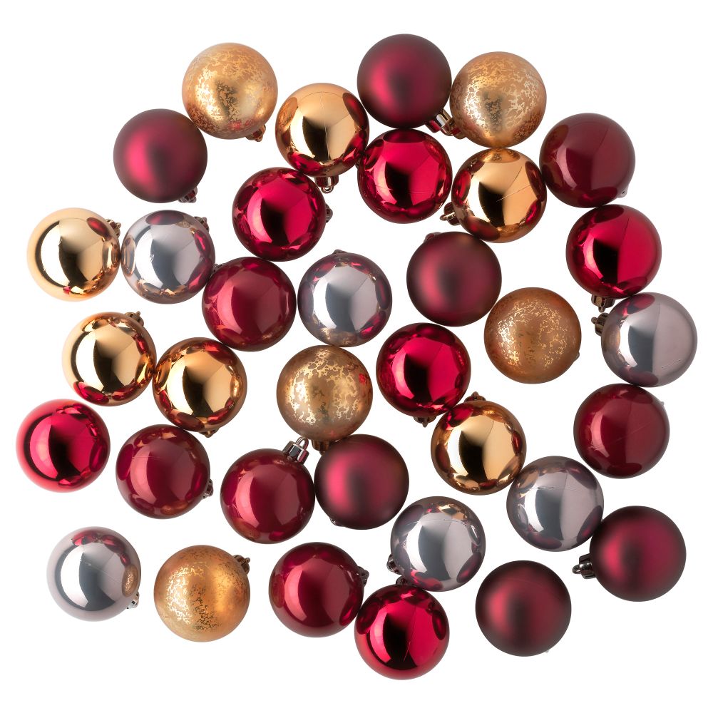 Украшение, шар ВИНТЕР 2015, разл оттенки красн (6 см) - фото 1