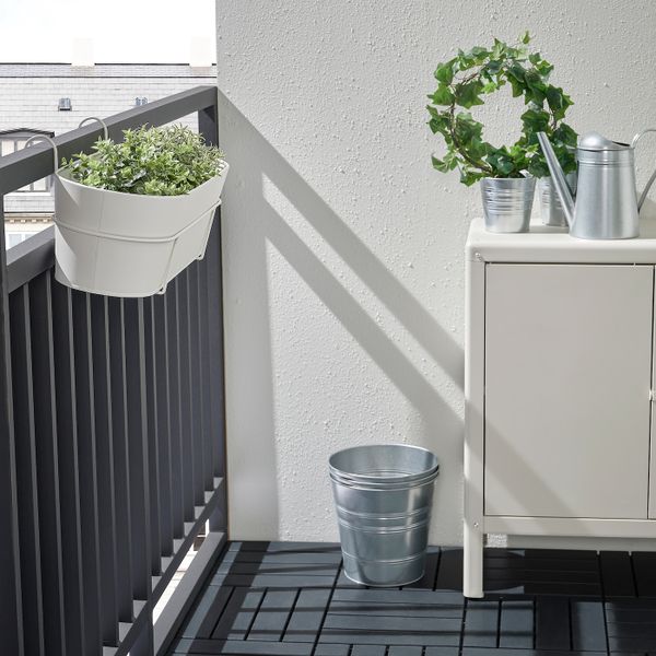 Ящик для цветов с держ, для дома, улицы белый с оттенком 56x20 см IKEA VITLÖK ВИТЛОК 705.053.32 - схема-чертеж с размерами