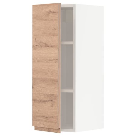Навесной шкаф с полками, белый/Воксторп под дуб 30x80 см IKEA METOD МЕТОД 594.142.01