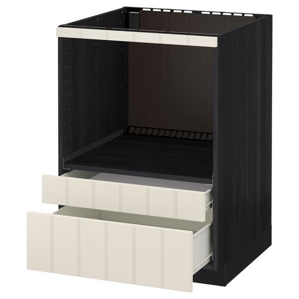 Напольный шкаф для комбинирования СВЧ, ящики МЕТОД / ФОРВАРА, черный, Хитарп белый с оттенком (60x60 см) - схема-чертеж с размерами