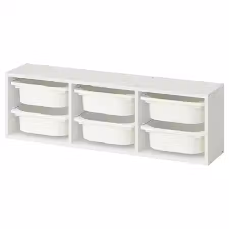 TROFAST Настенный модуль для хранения - белый/белый 99x21x30 см