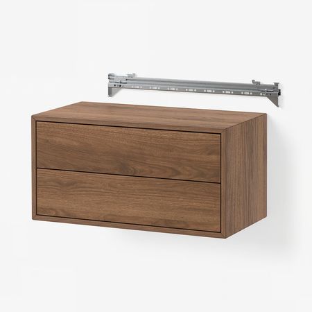 EKET Комбинация д/хранения - с 2 ящиками/коричневый под грецкий орех 70x35x35 см